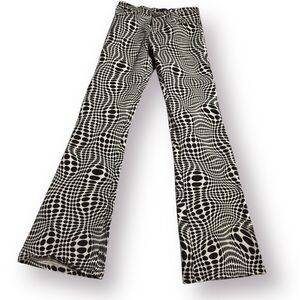 Motel Jeans Womens Regular Flare Stretch Low Rise Polka Dots‎ Size XS
